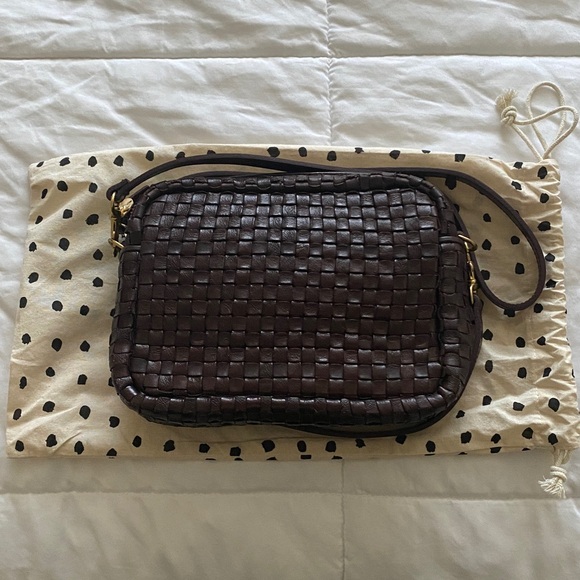 Clare V Handbags - Clare V Dark Plum Woven midi sac Crossbody Bag